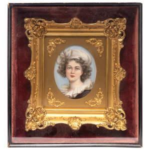 A Continental Porcelain Plaque in a