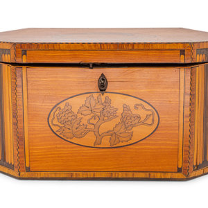 A George III Marquetry Tea Caddy Late 2f4a74