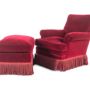 A Velvet Upholstered Lounge Chair 2f4a8d