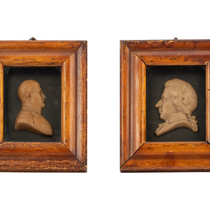 Two English Framed Wax Portraits
19th