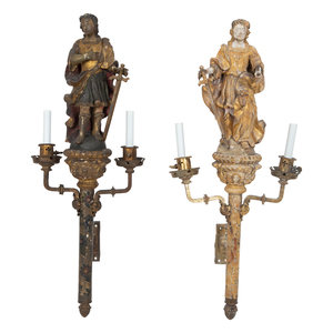 A Near Pair of Italian Carved Wood