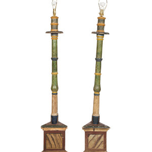 A Pair of Italian Painted Torch res 18th 19th 2f4ae3