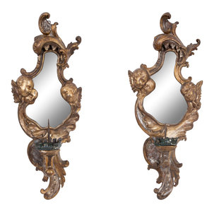 A Pair of Italian Giltwood Mirrored 2f4aef