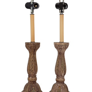 A Pair of Italian Carved Giltwood