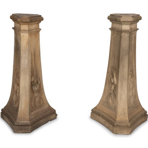 A Pair of Faux Cast Stone Trefoil 2f4b0a