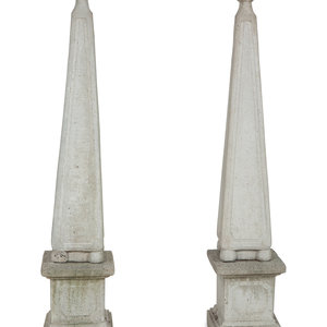 A Pair of Cast Stone Obelisks on 2f4b0b