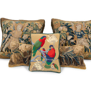 Three Continental Tapestry Pillows 17th 2f4b1a