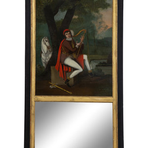 A French Painted Trumeau Mirror 19th 2f4b22