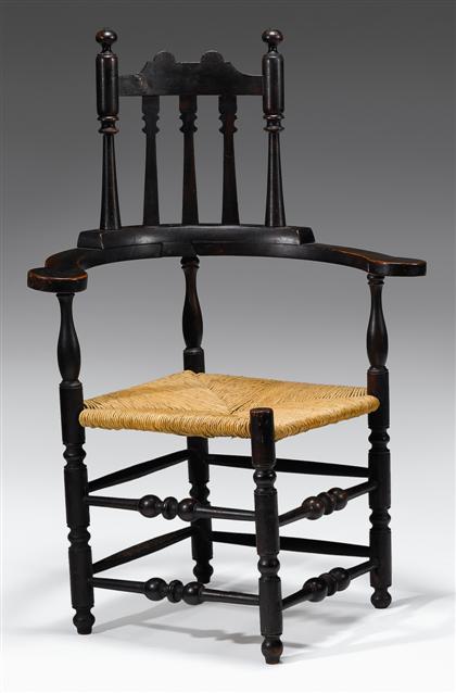 Early banister comb-back corner chair