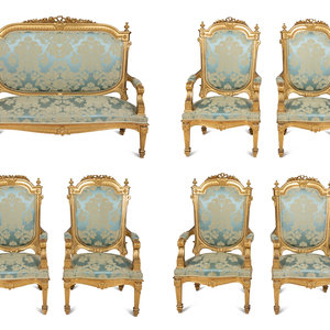 A Napoleon III Giltwood Seven Piece 2f4b47