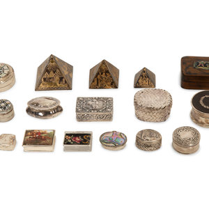 A Collection of Silver Pill Boxes
19th/20th