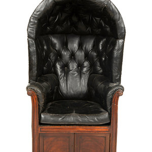 A George III Leather Porter Chair Late 2f4b6a