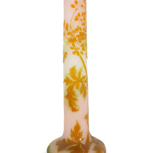 A Large Gallé Cameo Glass Columnar