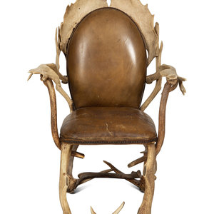 A Victorian Stag Horn Armchair 19th 2f4b97