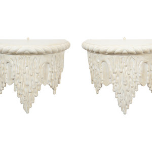 A Pair of White Painted Grotto