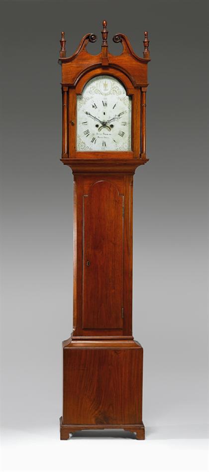 Chippendale walnut tall case clock
