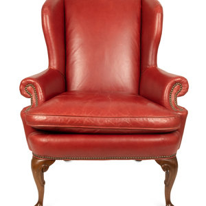 An English Faux Leather Upholstered 2f4bd3