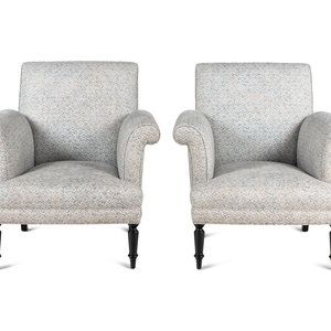 A Pair of Contemporary Custom Upholstered 2f4bdb