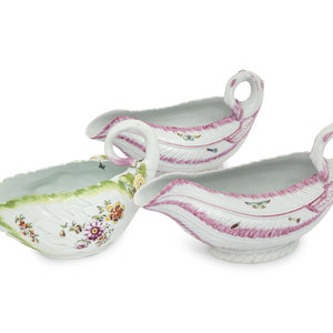 A Pair of French Porcelain Sauce Boats