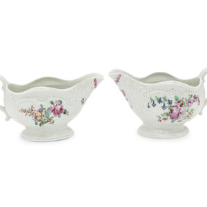 A Pair of Liverpool Porcelain Sauceboats
18th