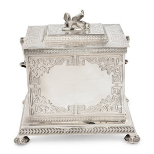 A Victorian Silver-Plate Biscuit Box
19th/20th