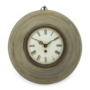 A French Tole Wall Clock 20th Century battery operated Diameter 2f4c4f