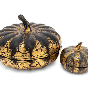 Two Chinese Export Lacquer Gourd 2f4c4a