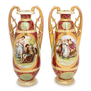A Pair of Vienna Style Porcelain