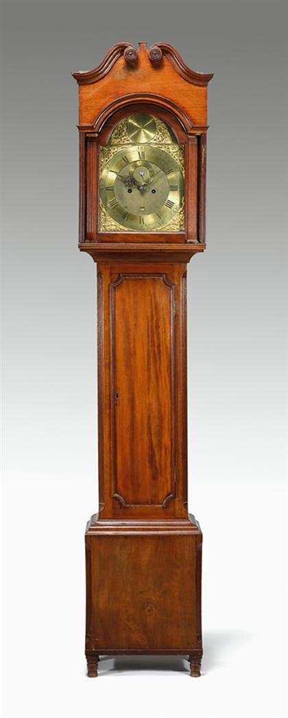 Walnut tall case clock    late