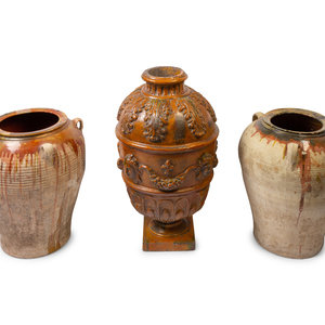 Three French Glazed Pottery Confit