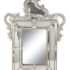 A Venetian Etched Glass Mirror