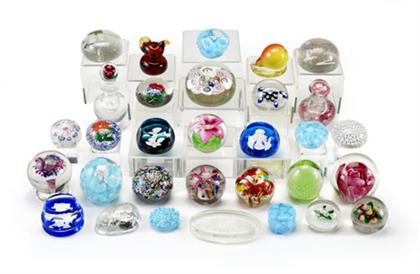 Collection of glass paperweights