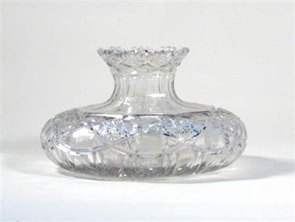 Uncolored heavy cut-glass vase