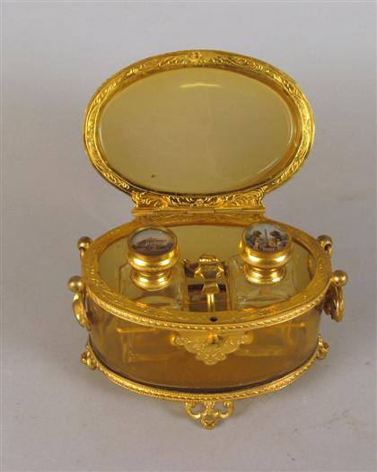 French oval amber glass and gilt 4b70f