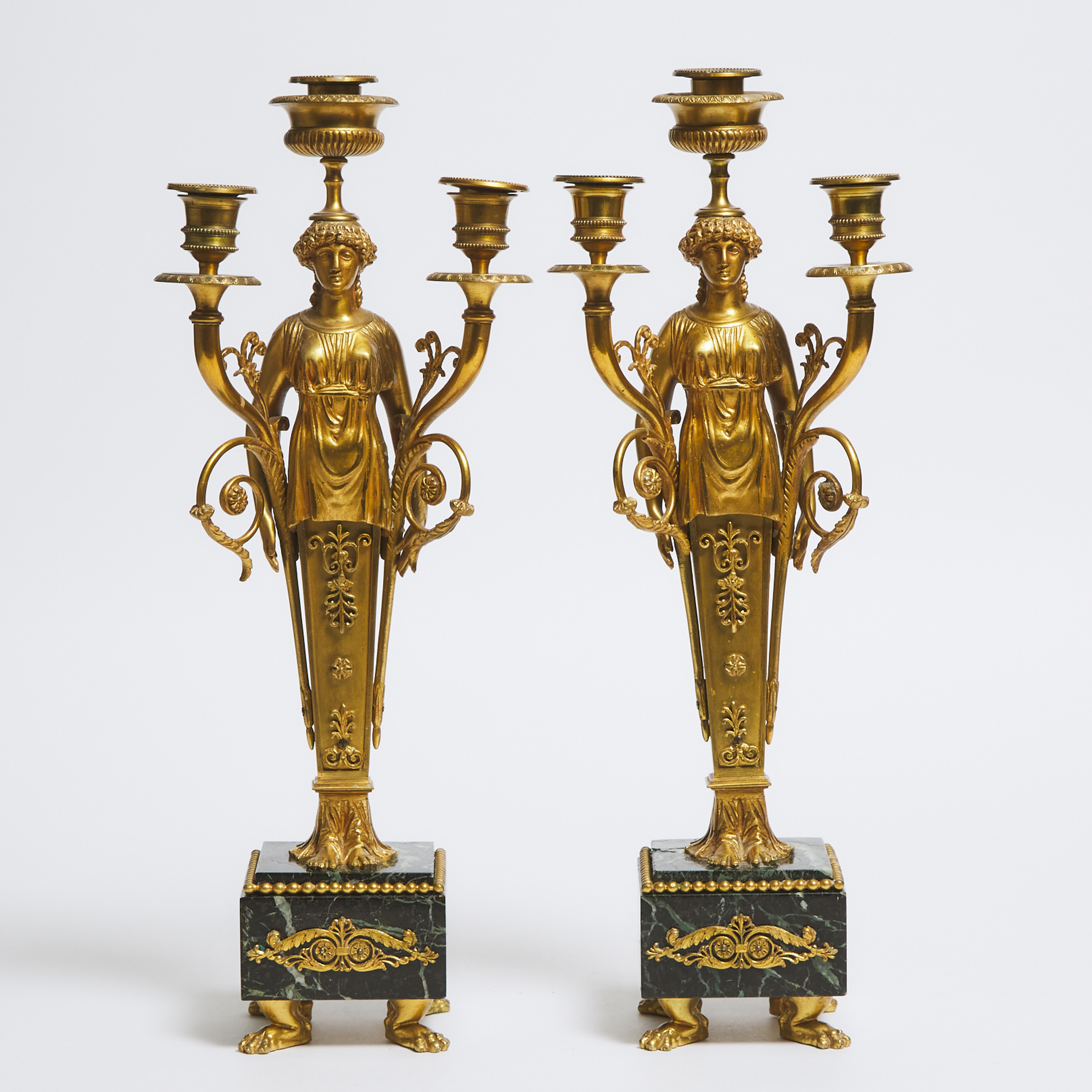 Pair of French Empire Style Gilt