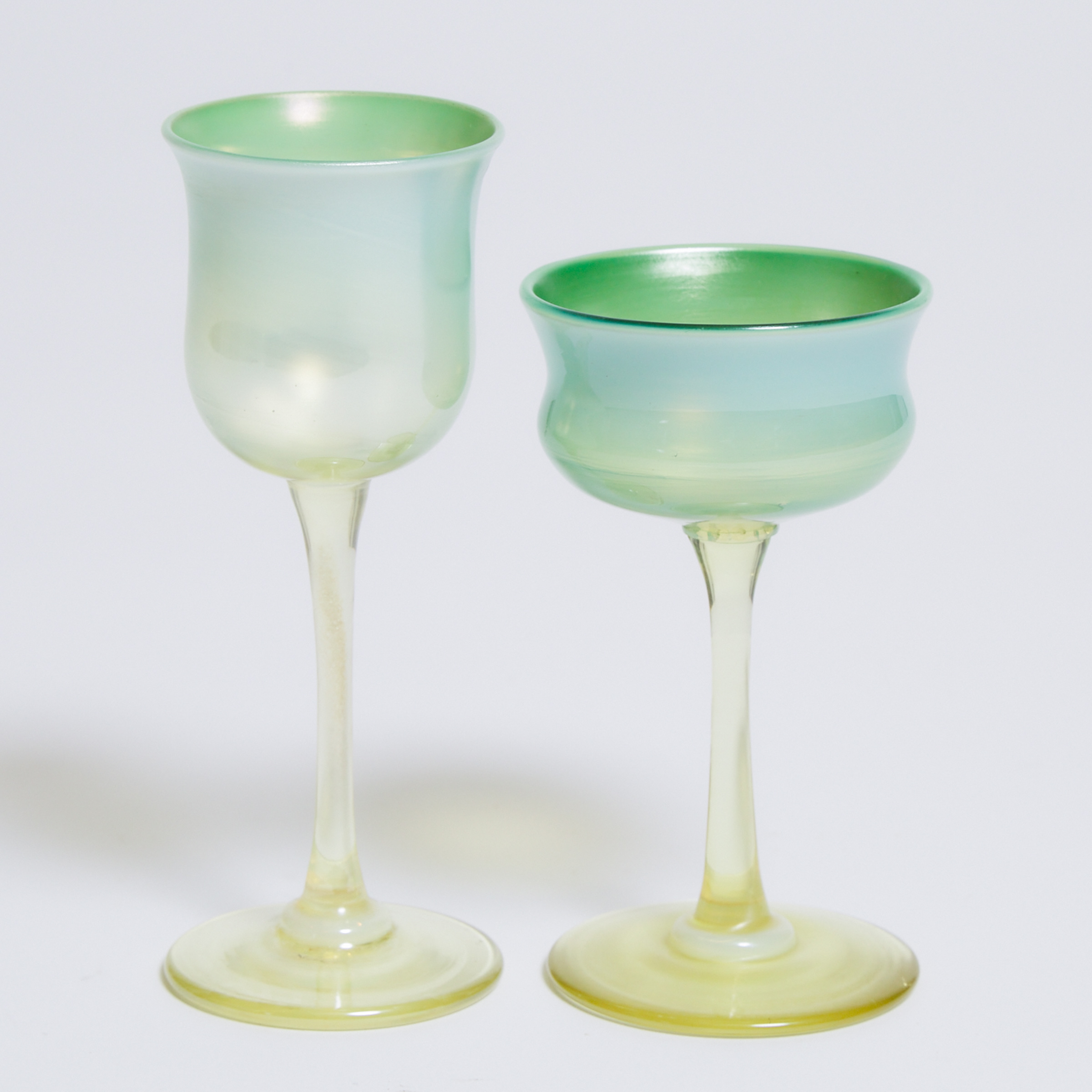 Two Tiffany Favrile Pastel Wine 2f26a1