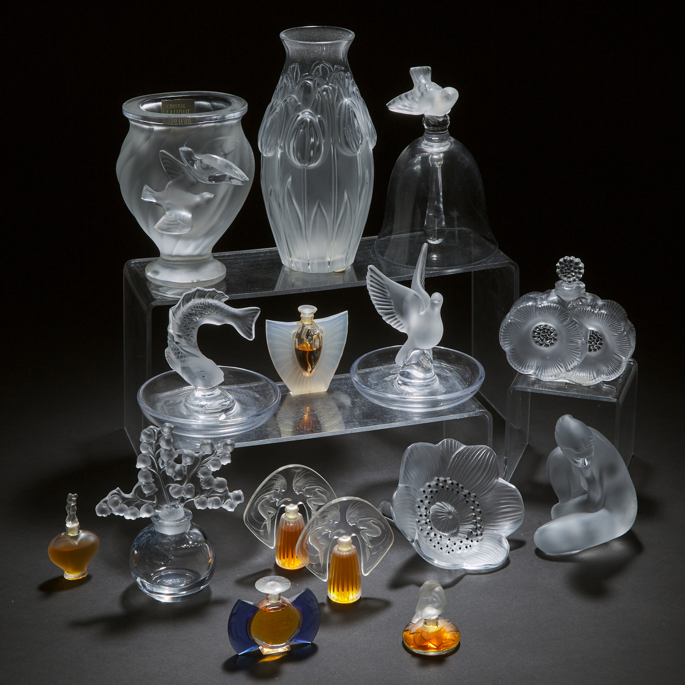 Group of Lalique Moulded and Frosted