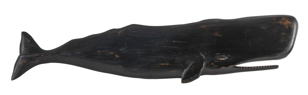LARGE CARVED WOODEN SPERM WHALE 2f27b0