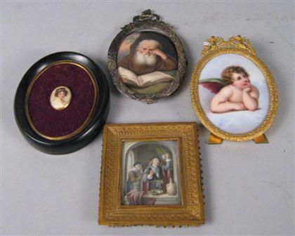 Group of four miniature paintings
