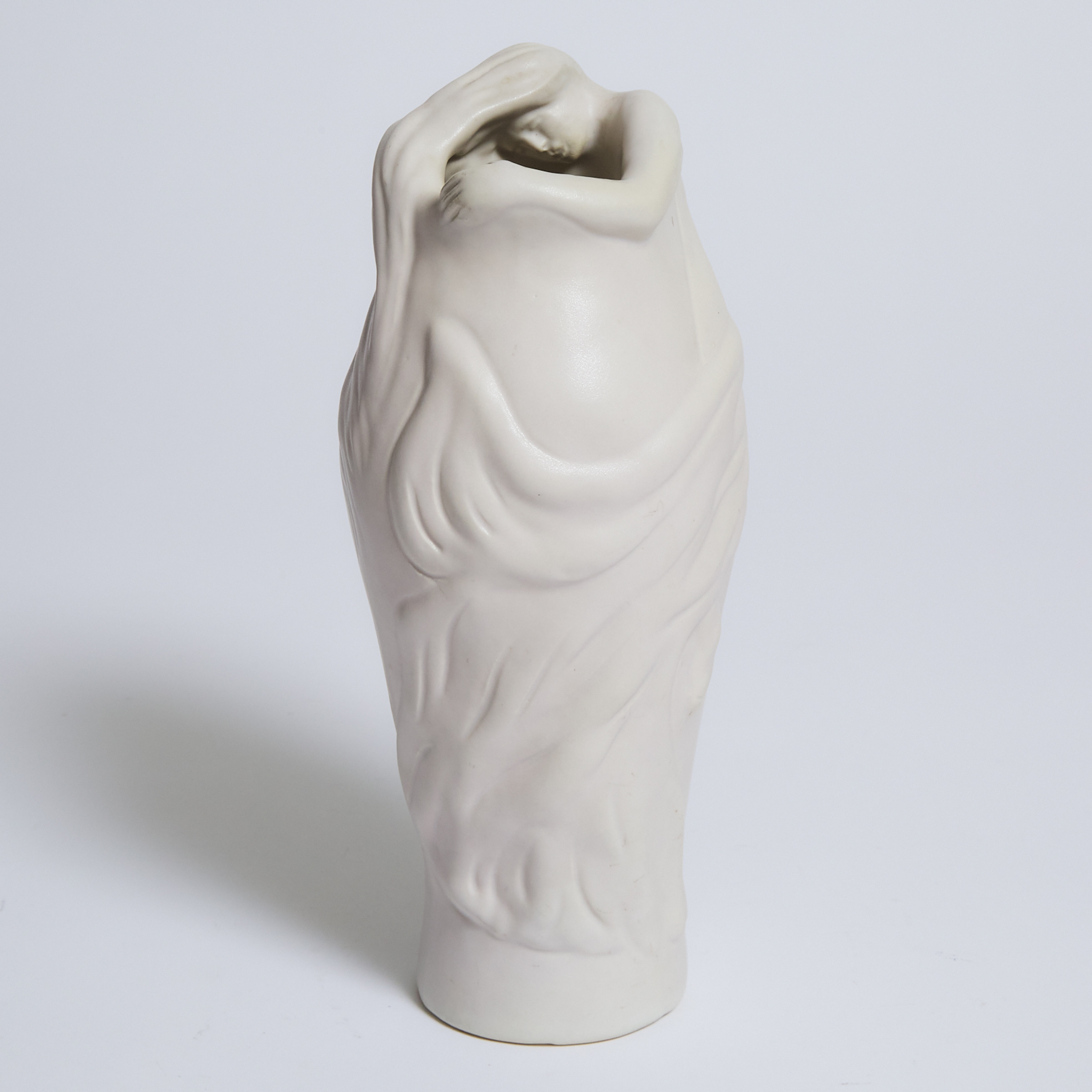 Van Briggle Moulded White Glazed Vase,