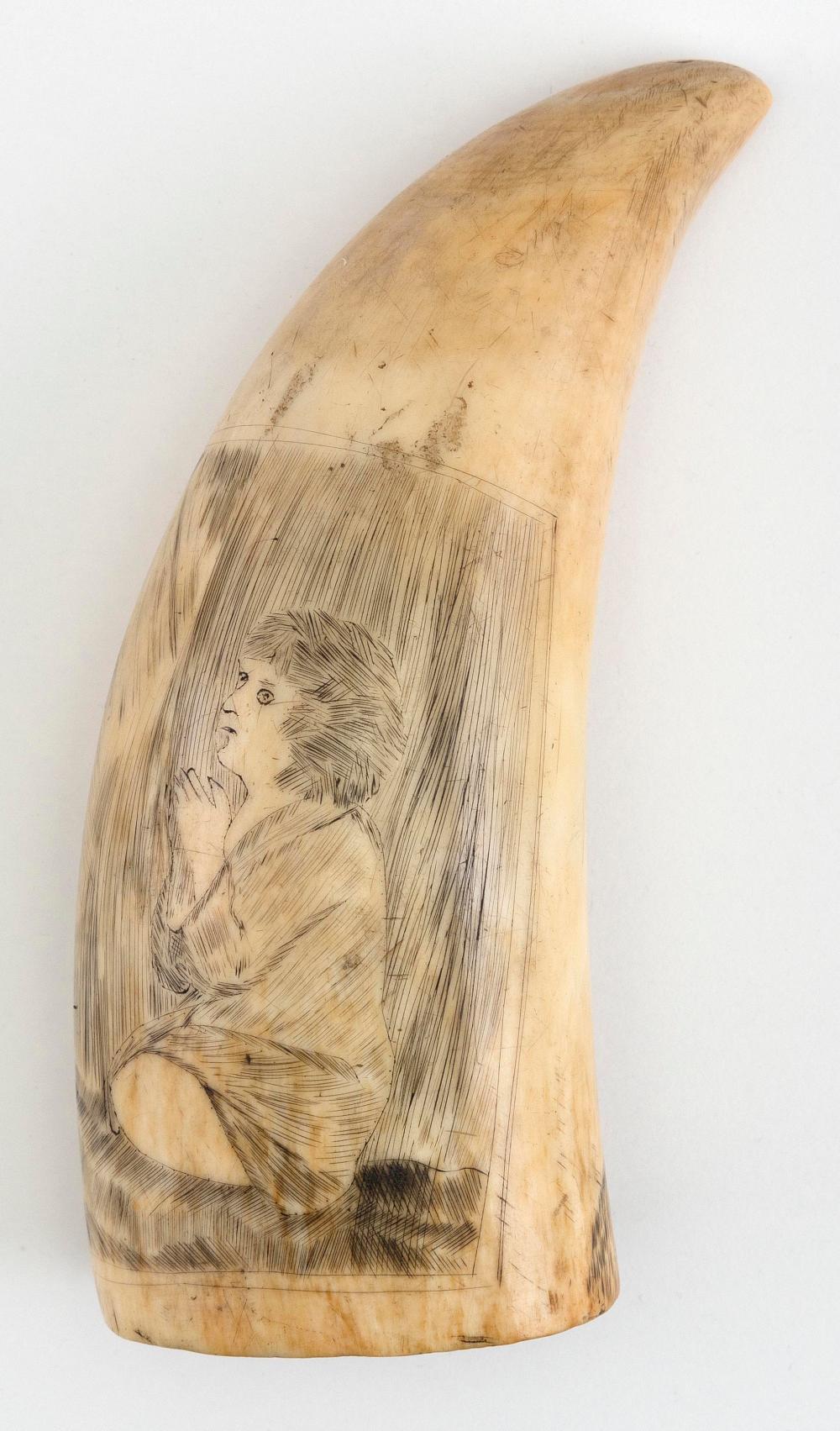 SCRIMSHAW WHALE S TOOTH SECOND 2f2823