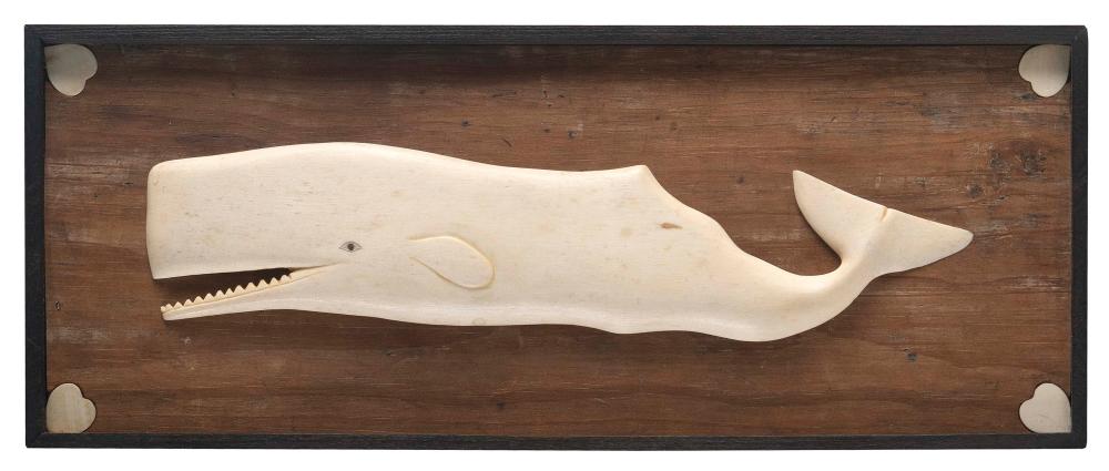 CARVED WHALEBONE SPERM WHALE PLAQUE 2f284d