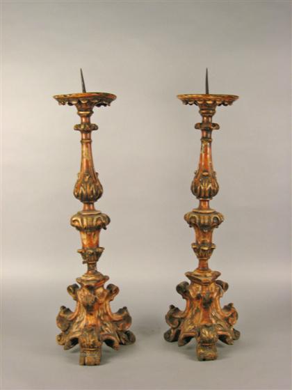 Pair of Baroque style painted wood
