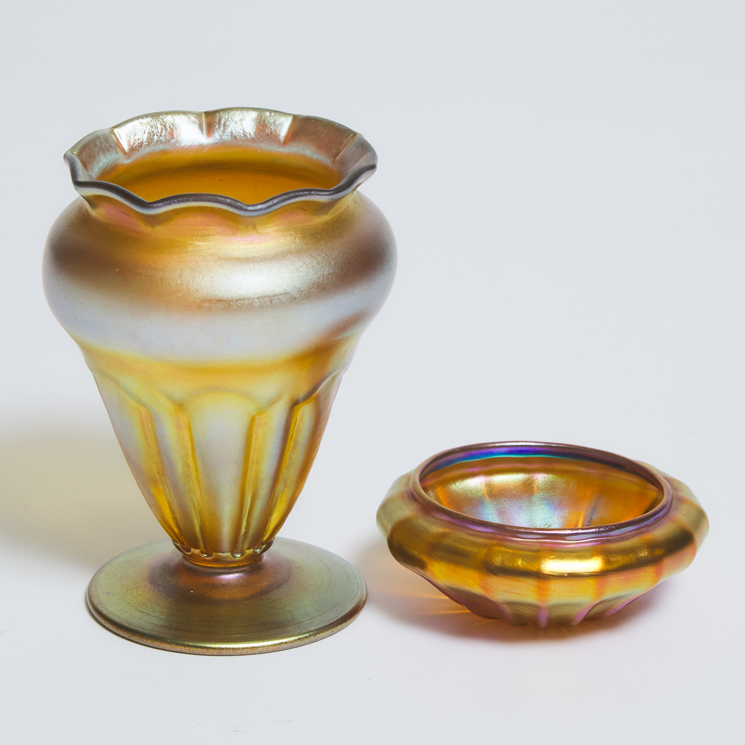 Iridescent Glass Nash Vase and