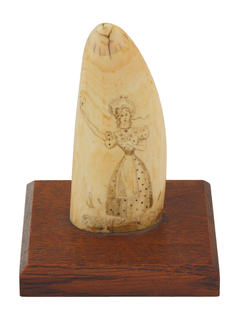 SCRIMSHAW WHALE S TOOTH WITH LADY 2f28bc
