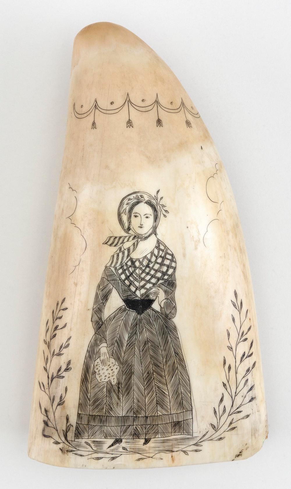 SCRIMSHAW WHALE S TOOTH WITH PORTRAIT 2f28bd