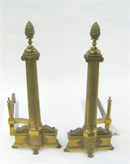 Pair of Neoclassical style brass