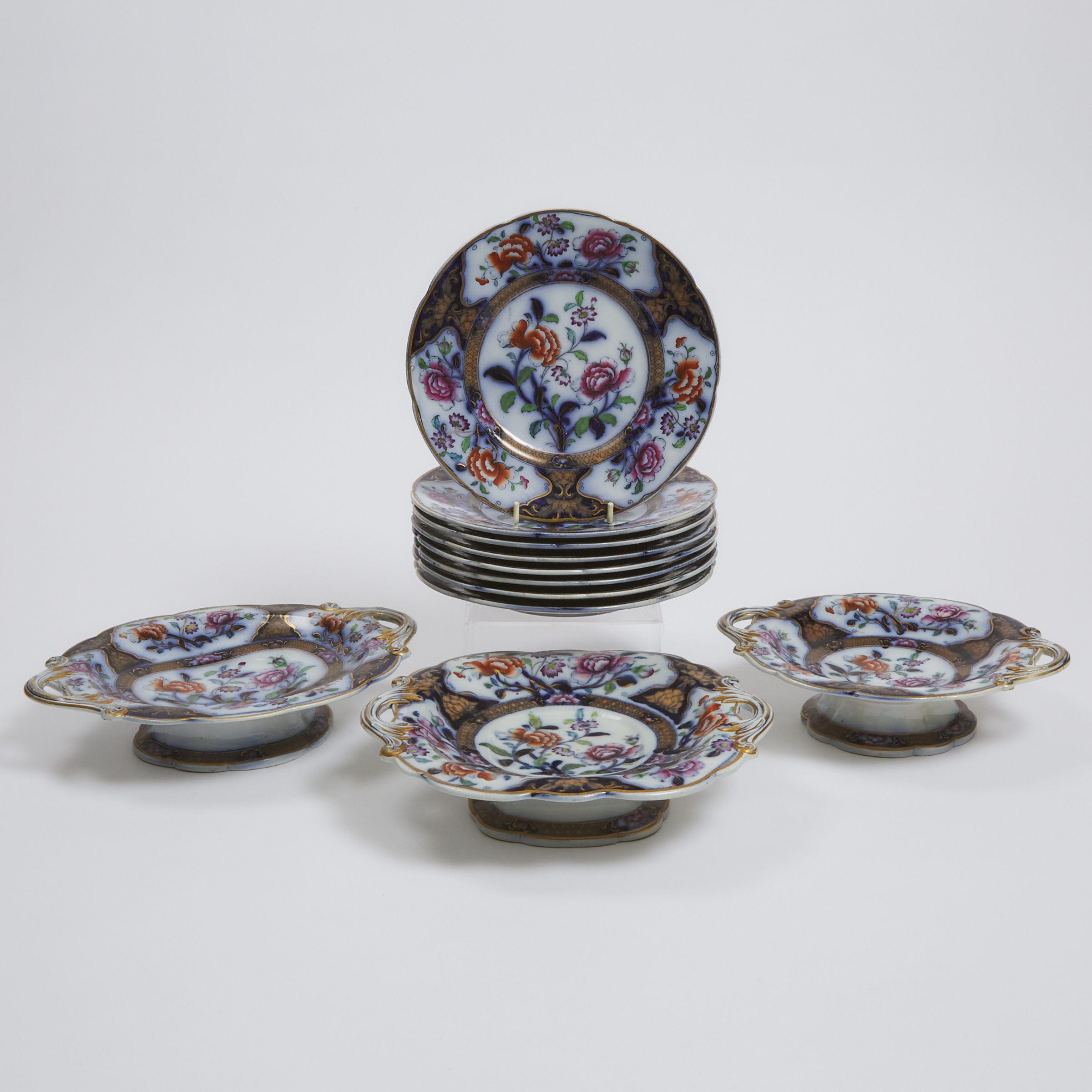 English Ironstone Dessert Service,