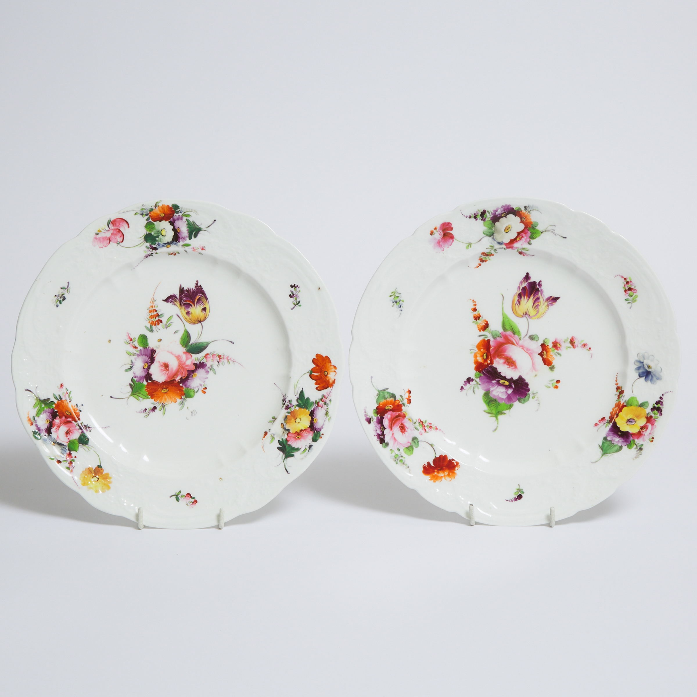 Pair of English Porcelain Moulded