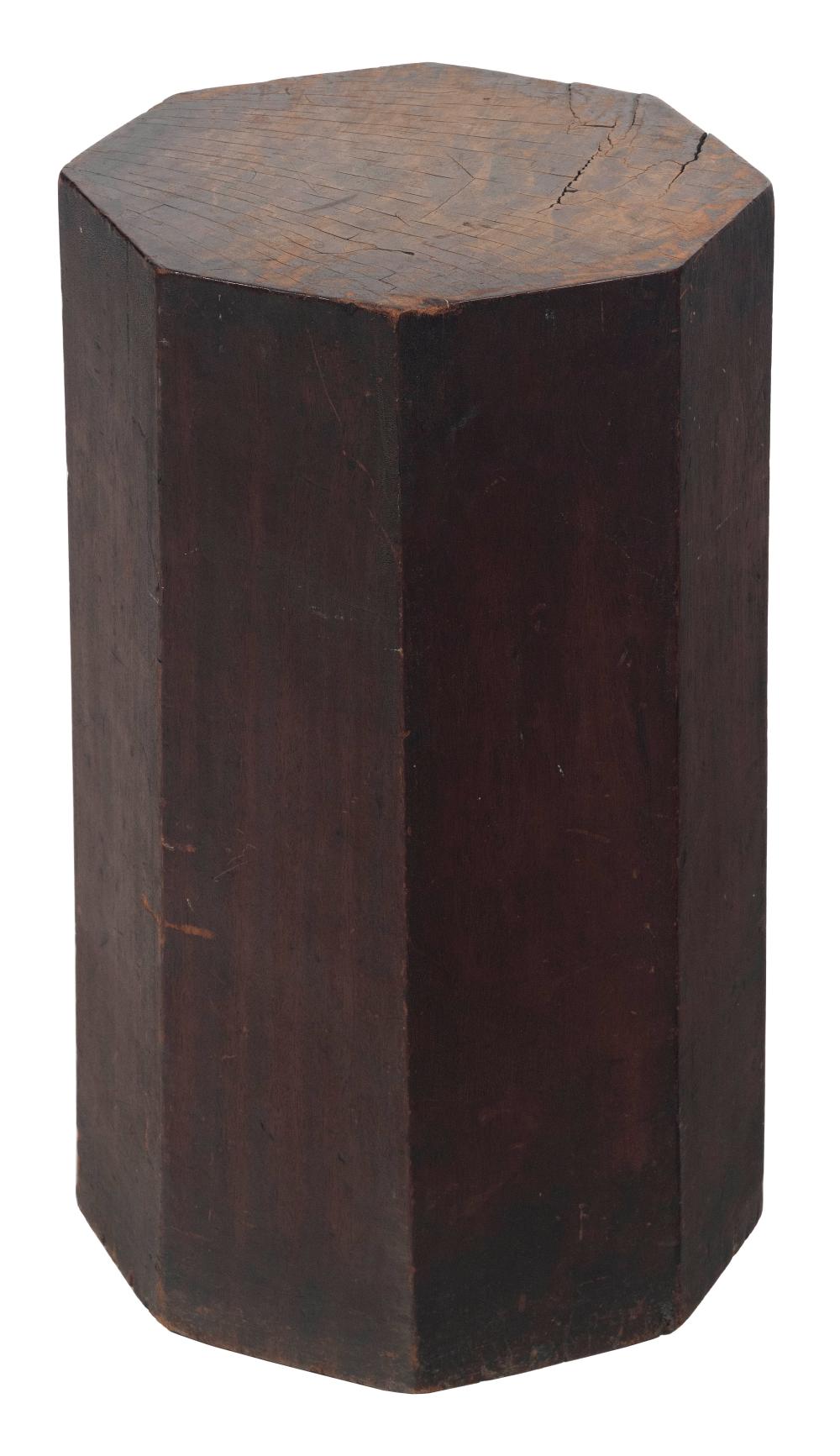 LIGNUM VITAE OCTAGONAL PEDESTAL